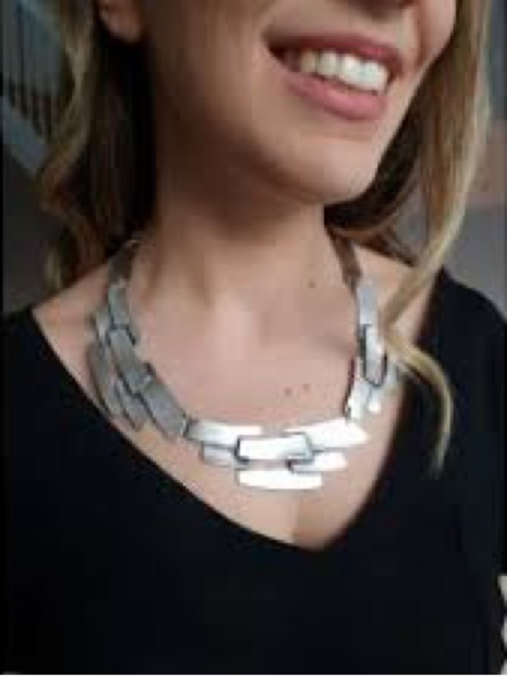 Brutalist Pewter Geometric Necklace